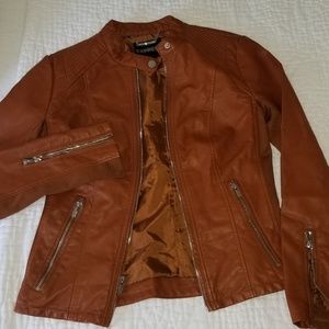 Express Minus the Leather Jacket Cognac small